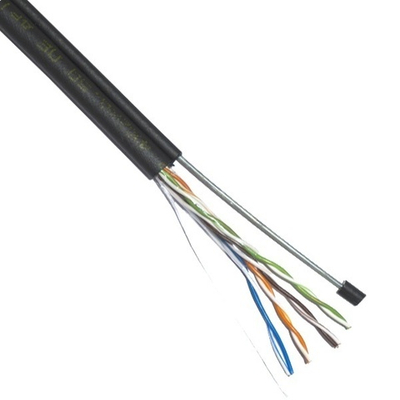 Кабель витая пара неэкранированный U/UTP 4х2х24AWG cat 5e LDPE уличный с тросом 1,2 мм [305м] ITK (провод для интернета) LC3-C5E04-159