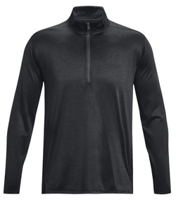 Мужская теннисная футболка с длинным рукавом Under Armour Tech Vent 1/2 Zip - черная