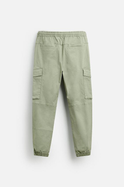 ZARA БРЮКИ КАРГО, СВЕТЛЫЙ ХАКИ