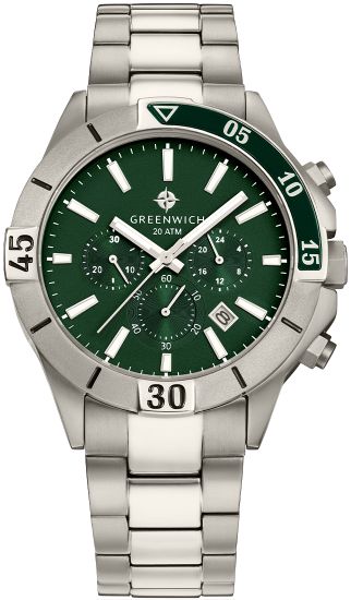 Мужские кварцевые часы Greenwich Whale GW093.10.38 с титановым корпусом и хронографом