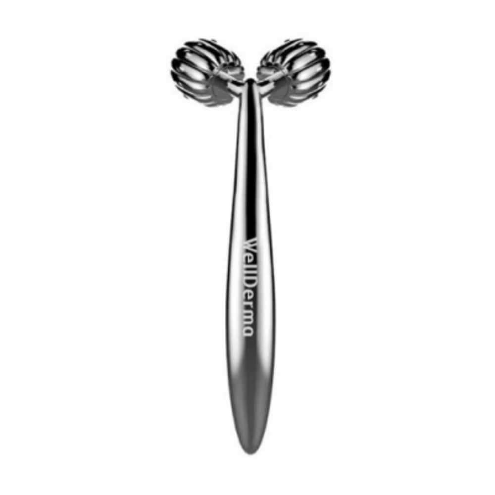 [WellDerma] Face Lifting Dark Silver Roller - Механический массажер для лица с платиновым покрытием