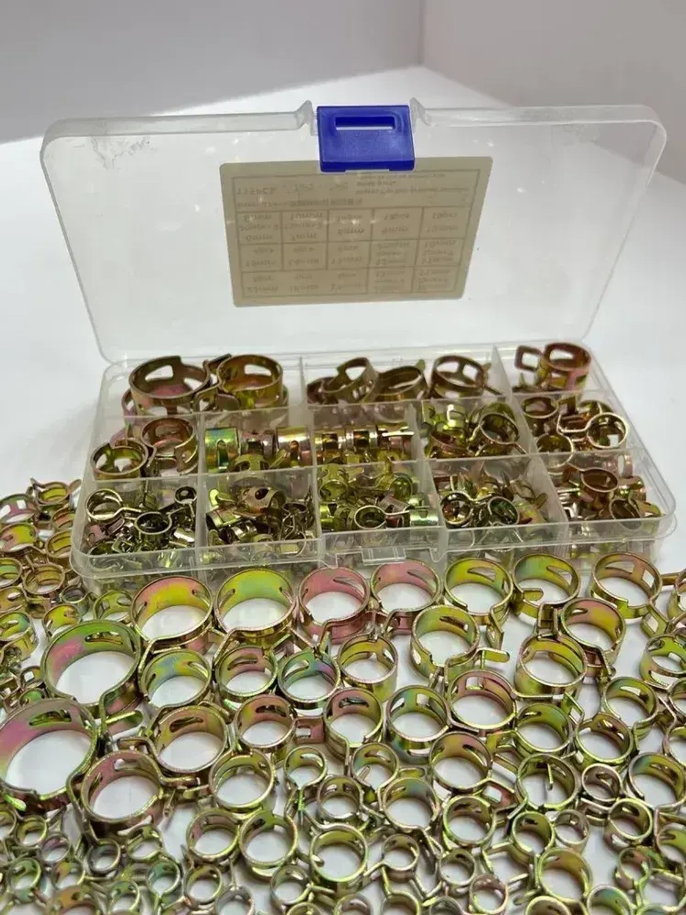 Набор пружинных самозажимных хомутов 115 штук 6мм-22мм