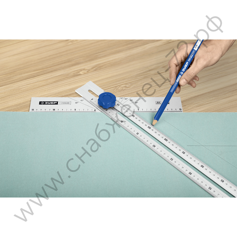 ЗУБР Т-угольник алюминиевый с подвижной направляющей, Профессионал (34389)