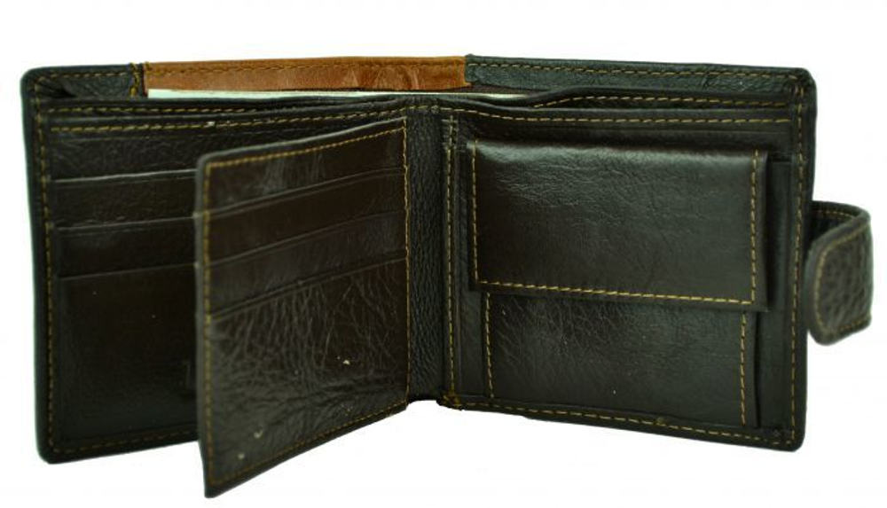 Кошелёк-портмоне коричневый кожаный мужской молодёжный Levis-1849