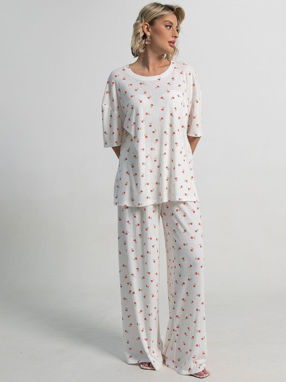 Костюм домашний с брюками Мона (белый) К15209-1М LT Collection