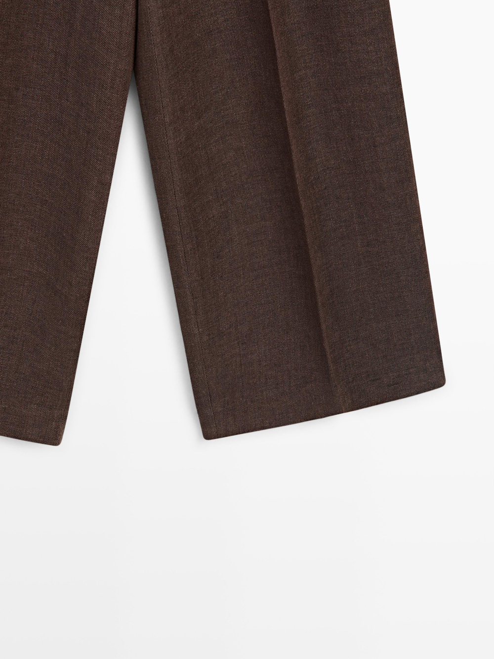 Massimo Dutti Брюки из струящегося льна, коричневый