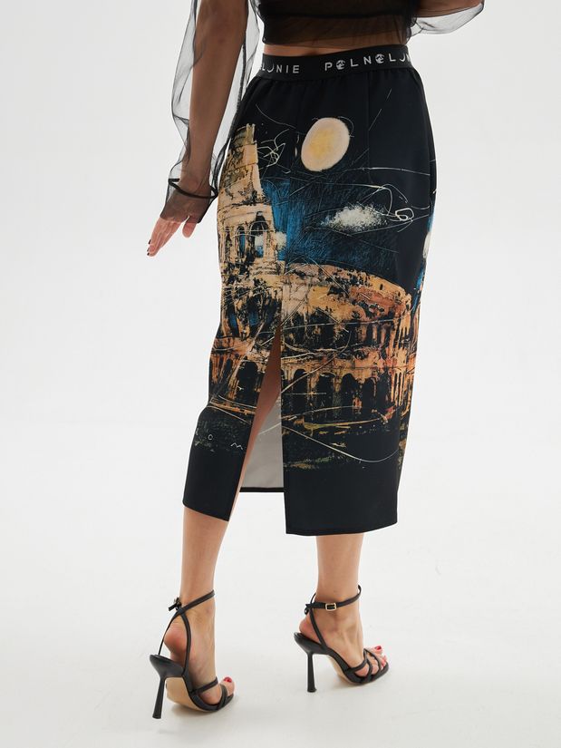 Юбка миди с принтом "РИМ"
