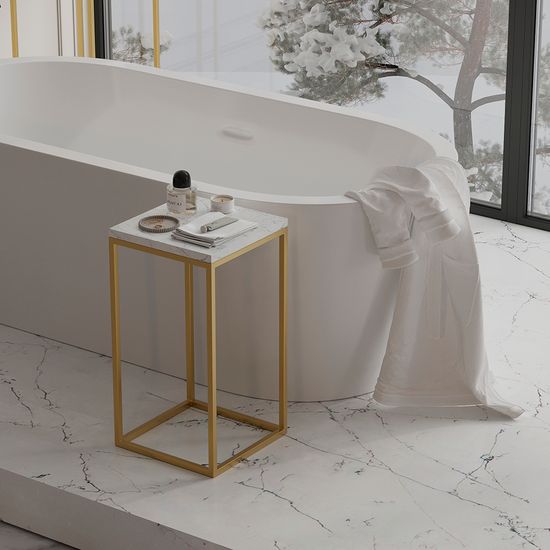 Набор из 2-х столиков mayen gold, белые/золотистые