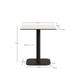 Dina Уличный стол белый на черном металлическом основании 68 x 68 x 70 см