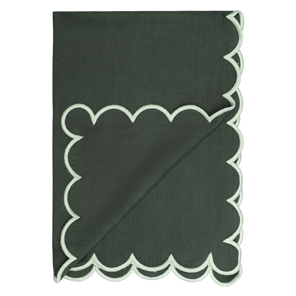 Набор кухонных полотенец с контрастным кантом зеленого цвета из коллекции trendy ruffles, 50х70 см