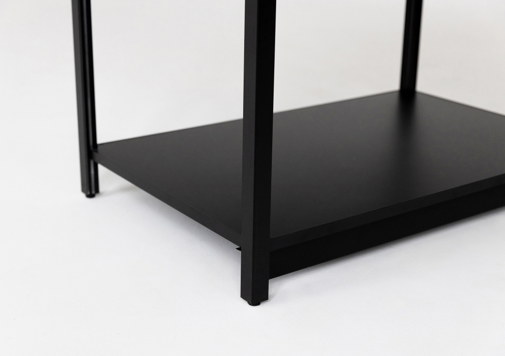 Cтол разделочный с мойкой Lounge B-02S-R, 90 см, черный/серый каспий