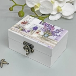 Шкатулка деревянная с зеркалом «МАРЦИПАН», утренняя сирень, 9.5*6.5*5см (в коробке)