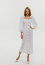 Платье на пуговицах, белый