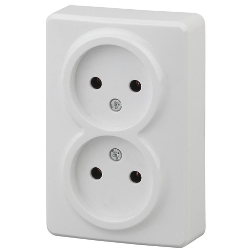 Розетка ЭРА Эксперт 11-2202-01 двойная 2х2P 16A-250В IP20 ОУ белый