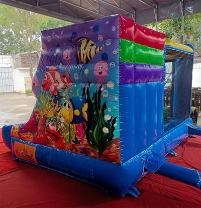 УЦЕНКА Коммерческий надувной батут «Подводный мир » 4*3,5*2,5 м