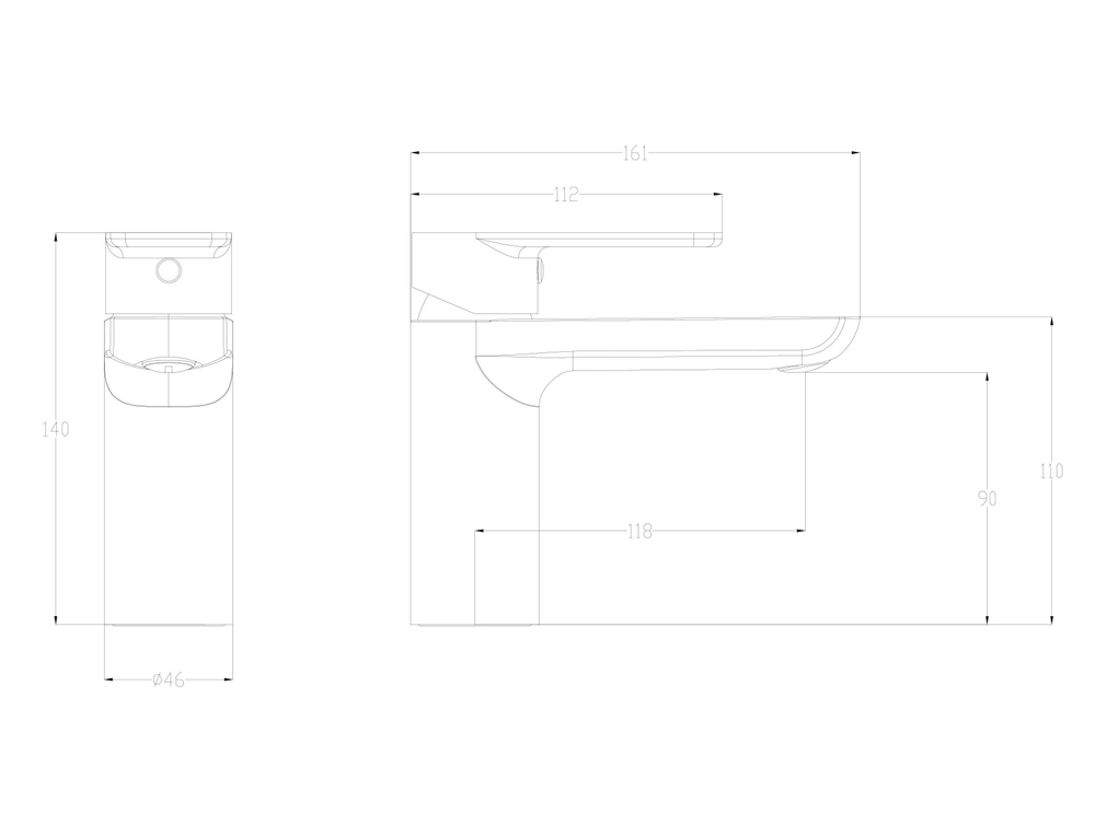 Смеситель для раковины WONZON & WOGHAND Line, Брашированное золото (WW-A40732-BG)