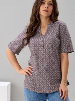 Блузка БЛ-122/ришелье-кофе