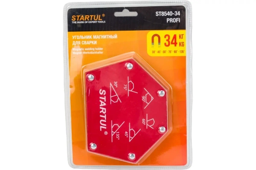 Угольник магнитный для сварки 34кг STARTUL PROFI (ST8540-34) (струбцина магнитная)