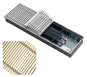 Конвектор внутрипольный Techno KVZ 150 х 85 х 1000 (решётка роликовая, золото)