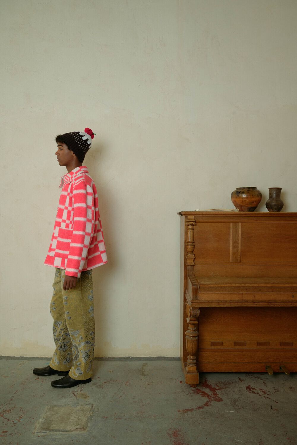 Куртка Soeurs Клетчатая Шерстяная / Flowers Pocket розовая