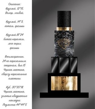 Шоу-торт черный на мероприятие Luxury in Russia