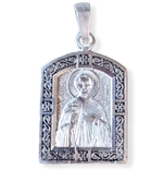 Нательная именная икона святой Виктор с серебрением