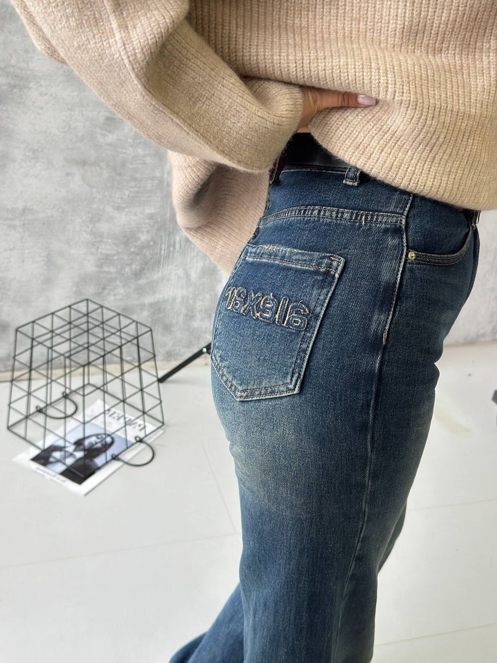 Брюки джинсовые жен. 2202 син.