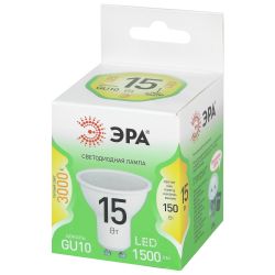 Лампа светодиодная ЭРА GREEN LINE LED MR16-15W-830-GU10 GL 15Вт софит теплый свет GU10