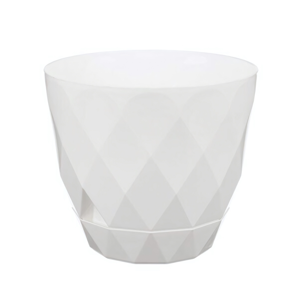 Горшок для цветов Laurel D145 мм, 1.3 л с поддоном (белый)