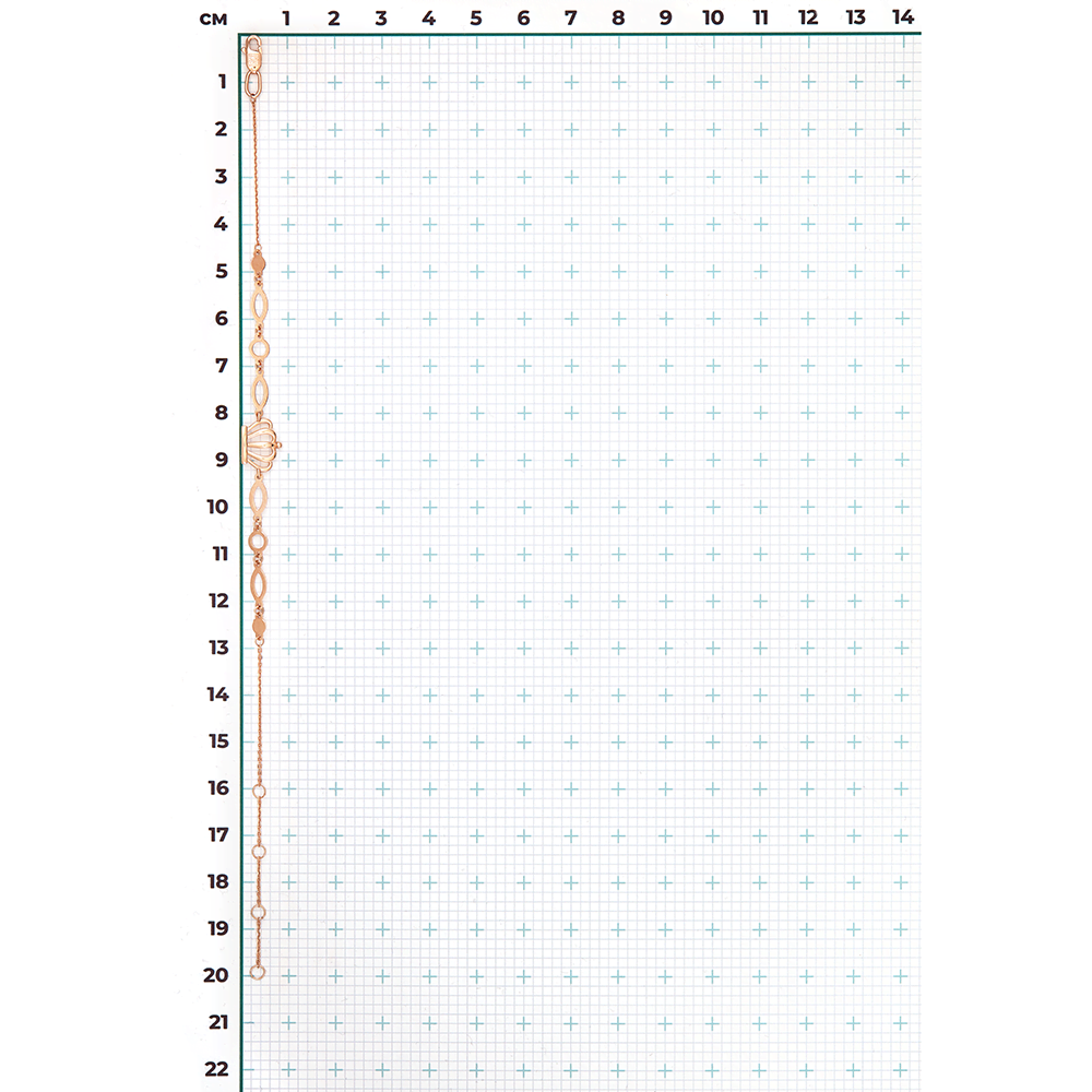 Браслет «Корона» из красного золота