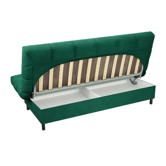 ЮТА Диван прямой зеленый, с черными ножками