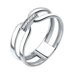 Кольцо из серебра с фианитами