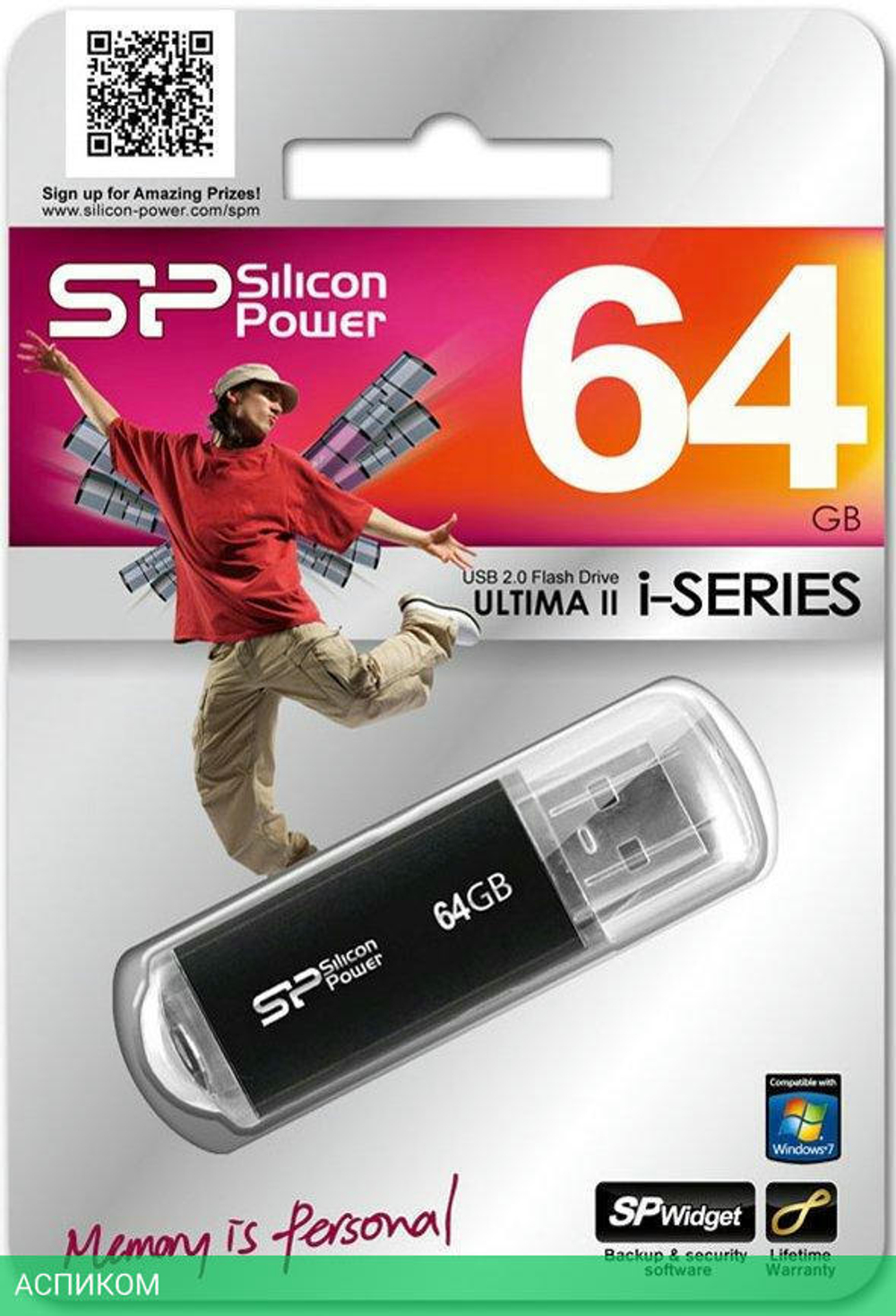 USB Flash-накопитель Silicon-Power Ultima II I-Series 64Gb черный (SP064GBUF2M01V1K)