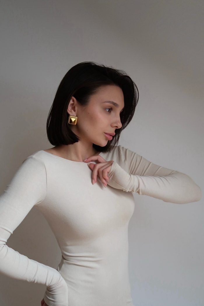 Серьги КВАДРАТНОЙ ФОРМЫ gold