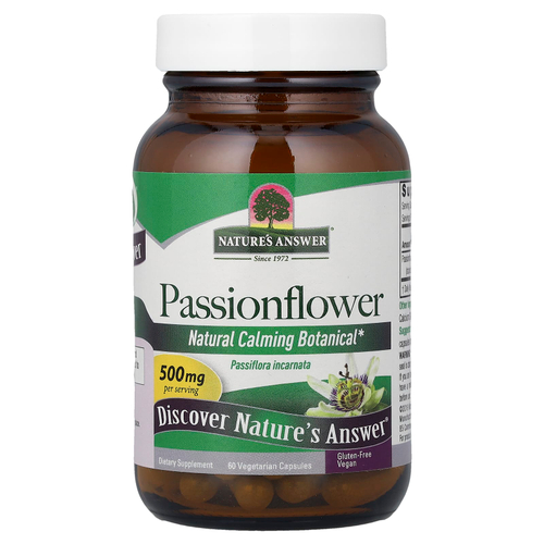 Nature's Answer, пассифлора, 60 вегетарианских капсул (250 мг в 1 капсуле)