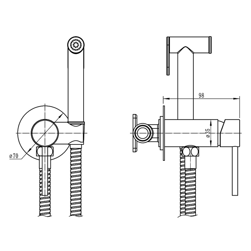 Гигиенический душ Loranto со смесителем, однорычажный, белый (LR80544000)