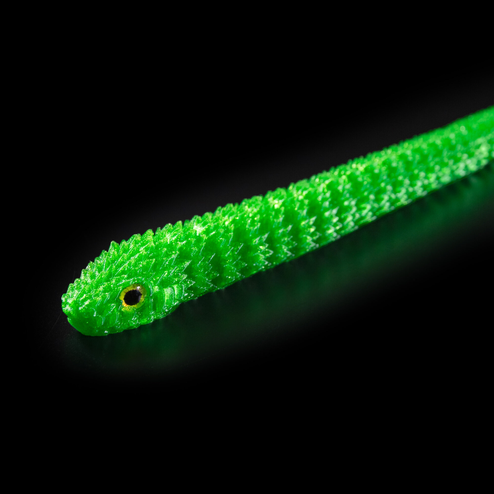 Фигурка змеи, змея игрушка антистресс "шипастая", зеленая, 32 см.