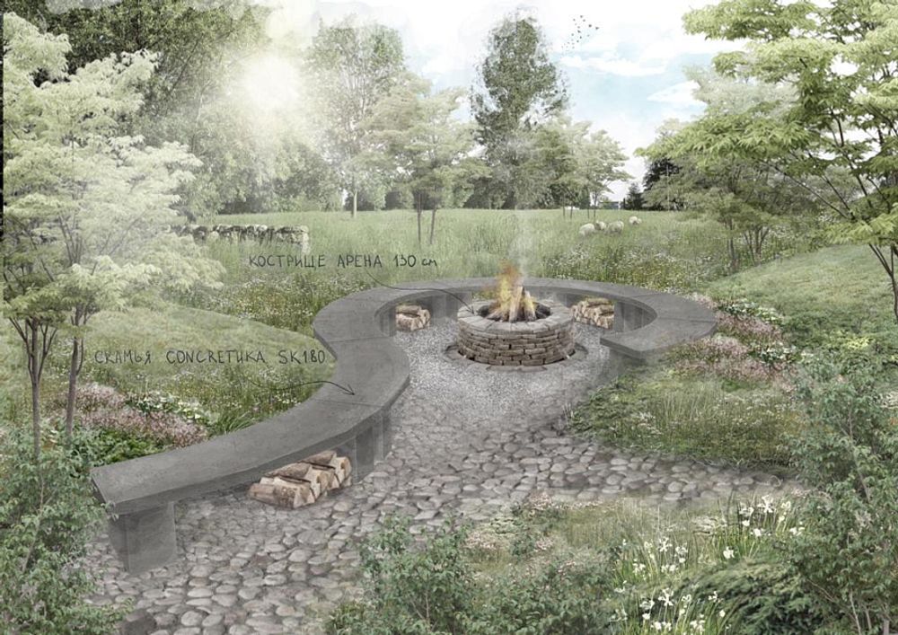 Скамья большая SKM180 полукруглая