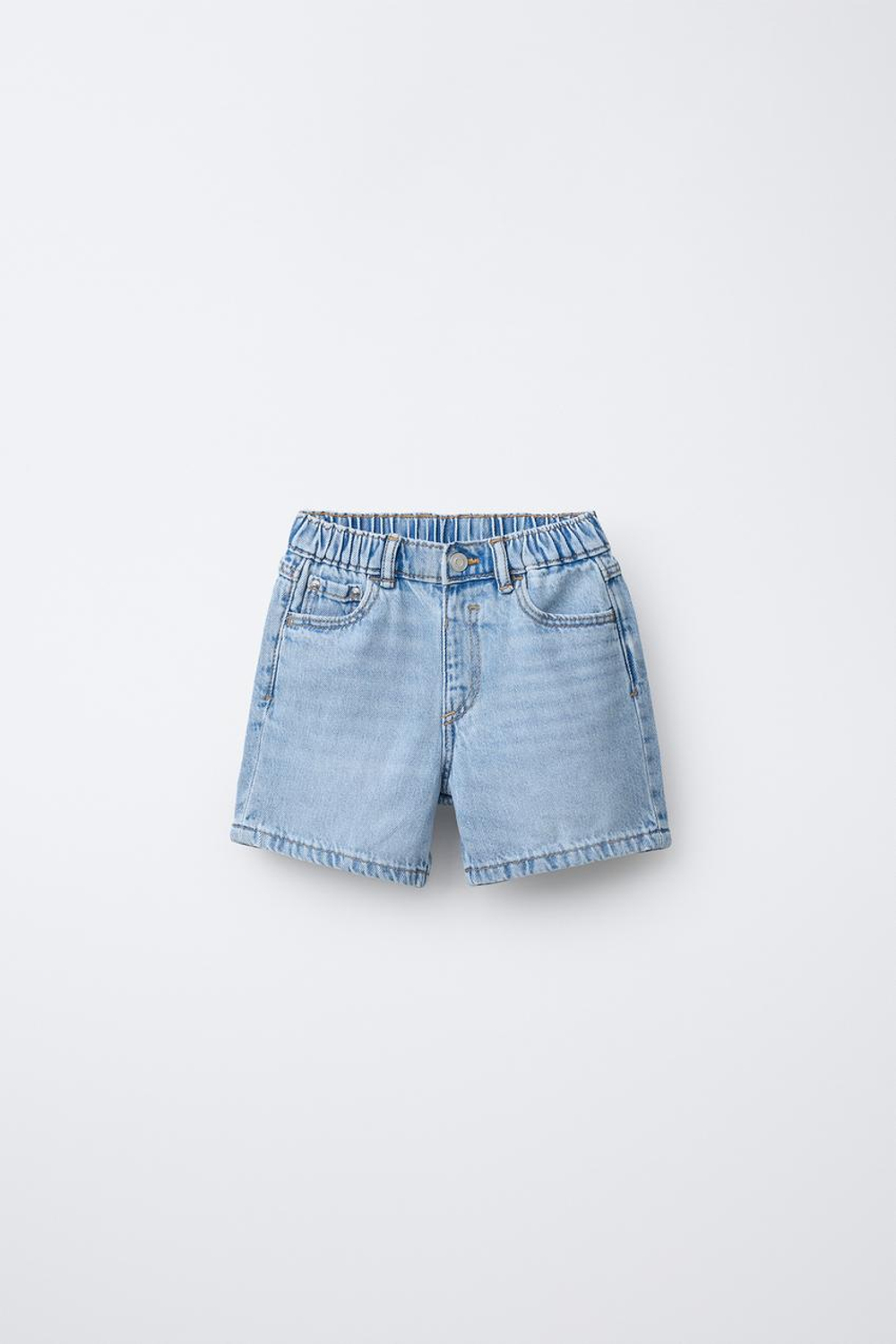 ZARA ДЖИНСОВЫЕ ШОРТЫ BAGGY, ВЫЦВЕТШИЙ СИНИЙ