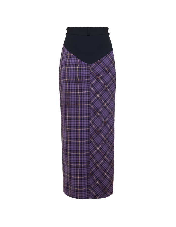 Purple Plaid Maxi Skirt