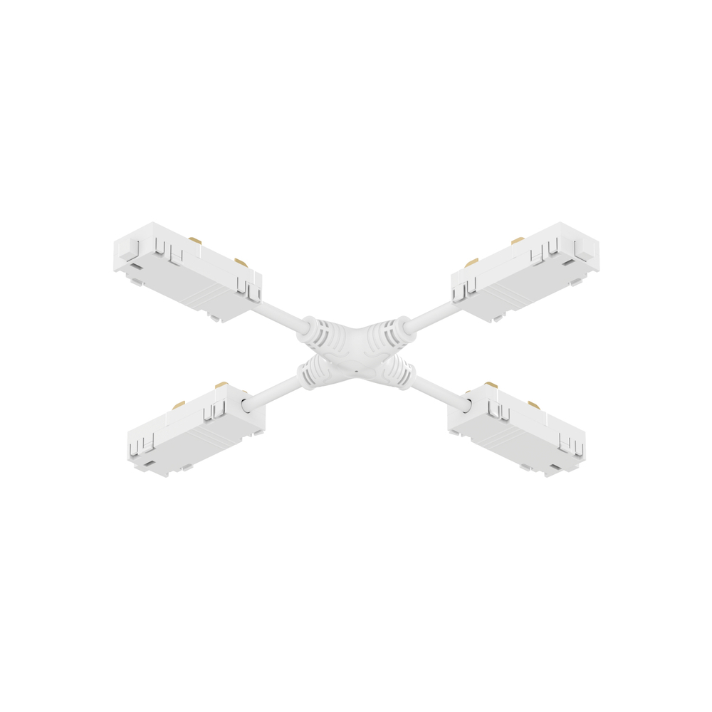 TR2116-WH Гибкий Х-образный, электрический коннектор трека SMART, белый