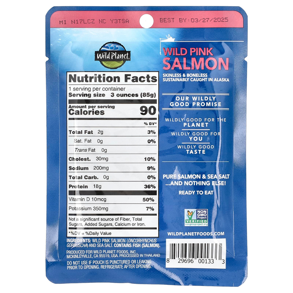 Wild Planet, Дикий горбуша без кожи и без костей, 85 г (3 унции)