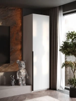 Шкаф Распашной Белый 61х220x52,5 SOHO с полками и ручкой