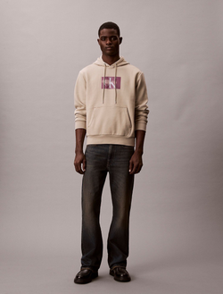 Худи Calvin Klein Fleece Metallic Monogram Graphic Ancient Marble