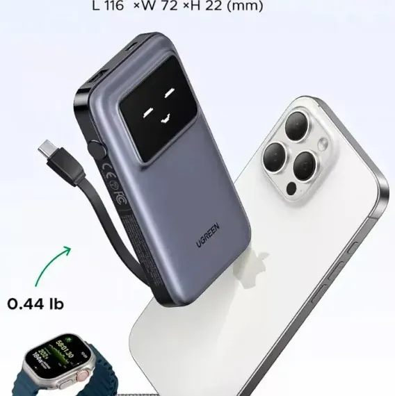 Ugreen PB511 (35603B) UNO 10000mAh Quick Charging 30W Grey