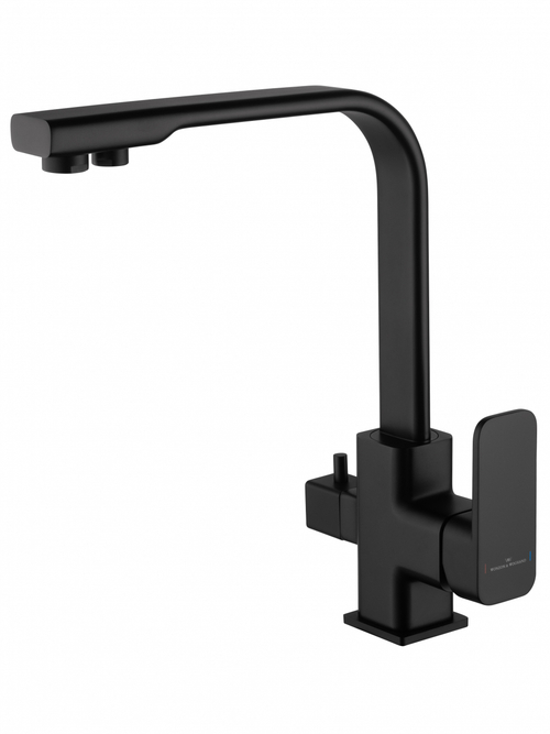 Смеситель для кухни с подключением фильтра WONZON & WOGHAND, Черный матовый (WW-88458004-MB)