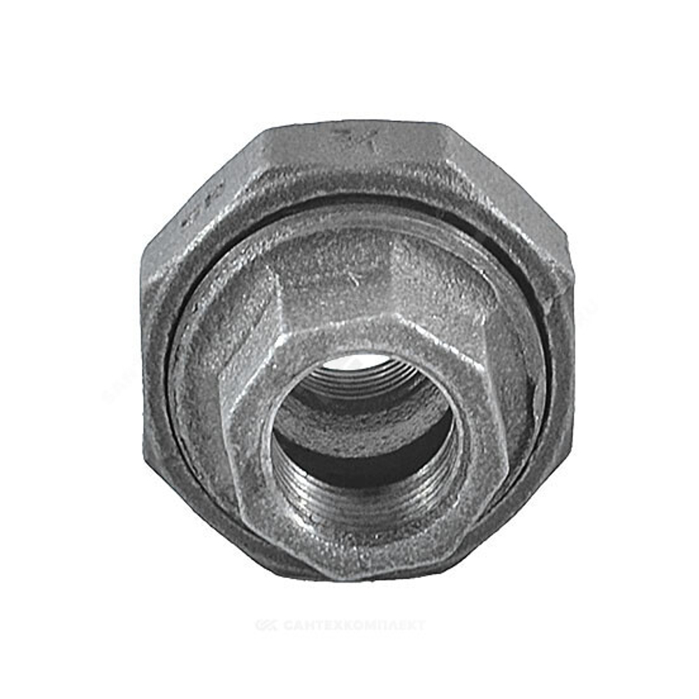Соединитель прямой американка чугун Ду 15 (1/2") ВР/ВР Fittex PLUS