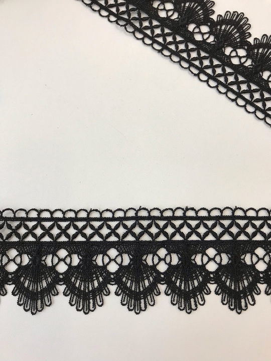 тесьма плетеная, черная, 5,0см, орнамент AF1219