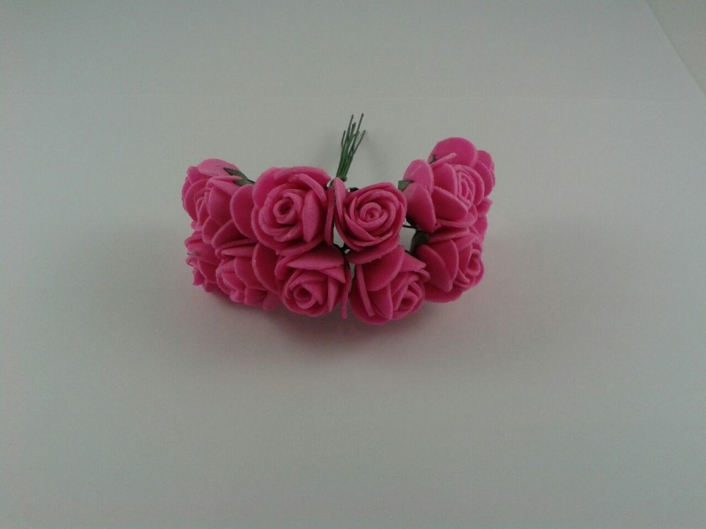 Цветы из фоамирана, 25 мм, 6х12шт, цвет: ярко-розовый