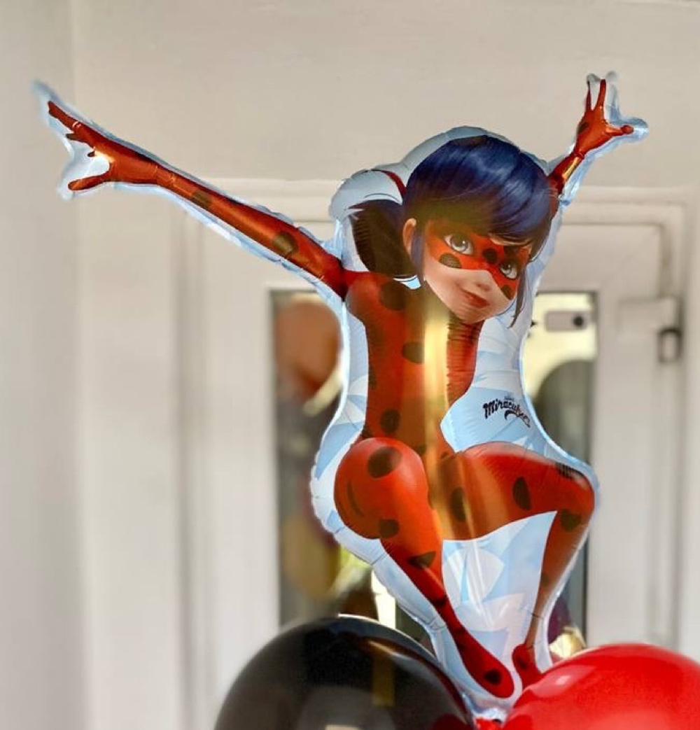 Шар-фигура, фольга, Леди Баг/Lady Bug (FM), 33/84 см